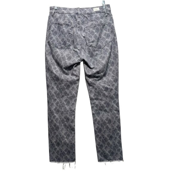 Paige Hoxton Slim Snake Print Pants Womens 30 Gray High Rise Straigh Leg Western - Picture 4 of 14